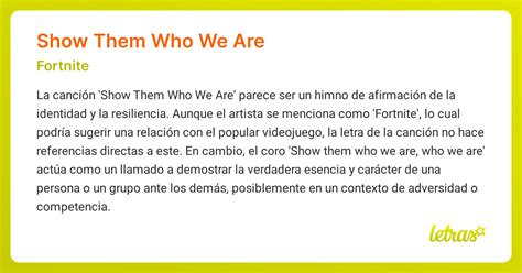 show them who we are lyrics|show them who we are meaning.